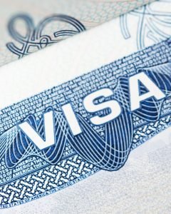 American Visa Closeup