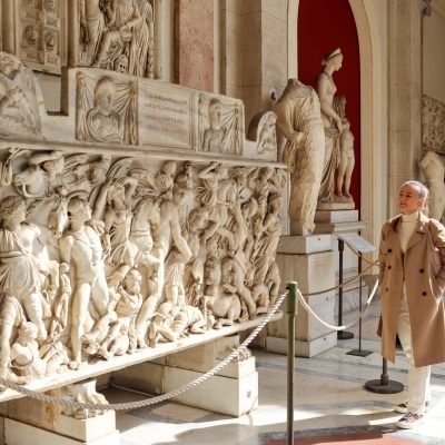 Woman at museum.